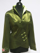 Green Asymmetric Jacket with Floral Embroidered Sleeve
