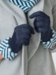 Zebra Print Navy Gloves