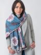 Blue Wrap with Rose Pattern